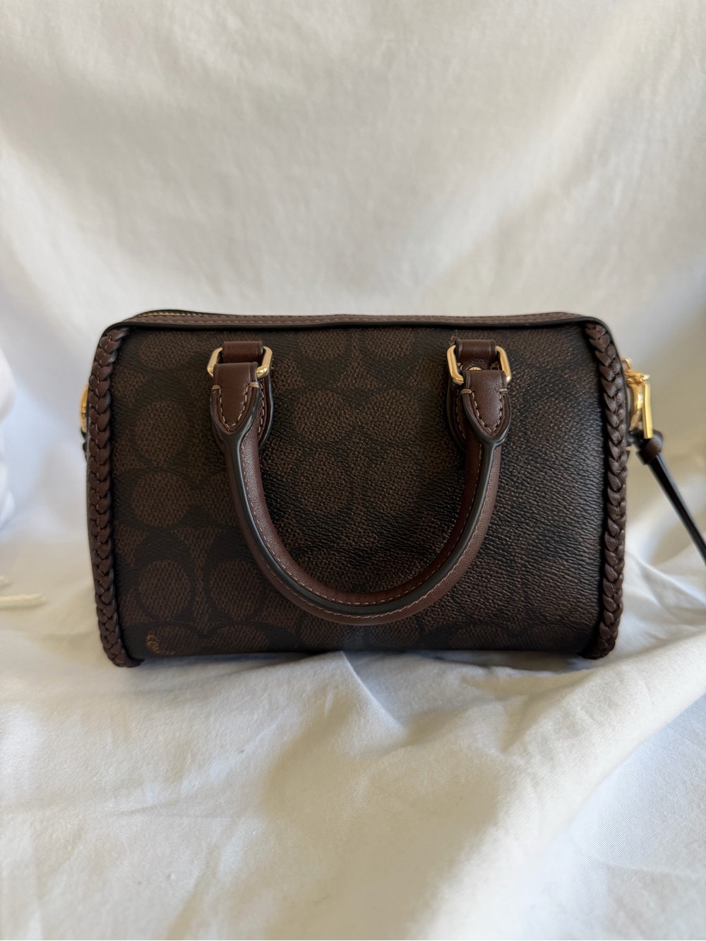 Coach Mini Rowan Crossbody Bag In Signature Canvas With Fringe - Picture 8 of 10